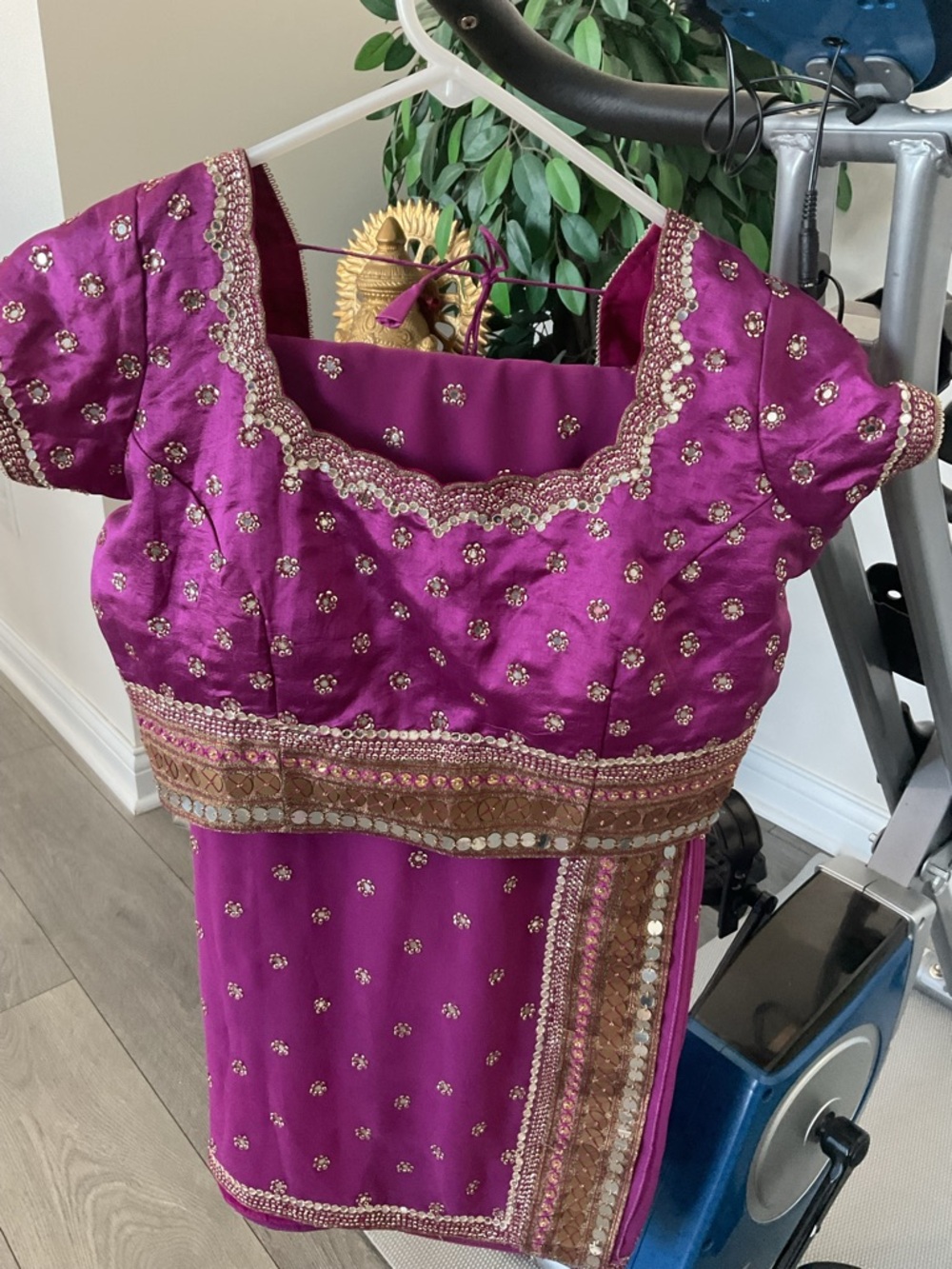 Pink embroidery  Woman Saree Sari
